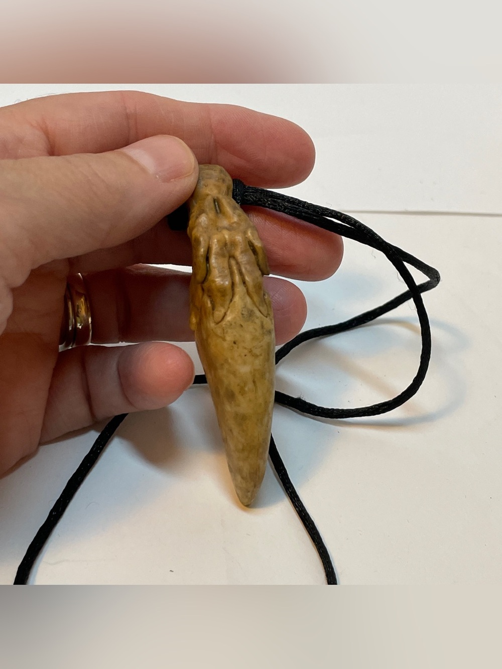 Resin Tooth With dragon head pendant Black Cord Necklace - Picture 7 of 8